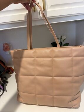 a new day Quilted Tan Shoulder Tote Bag